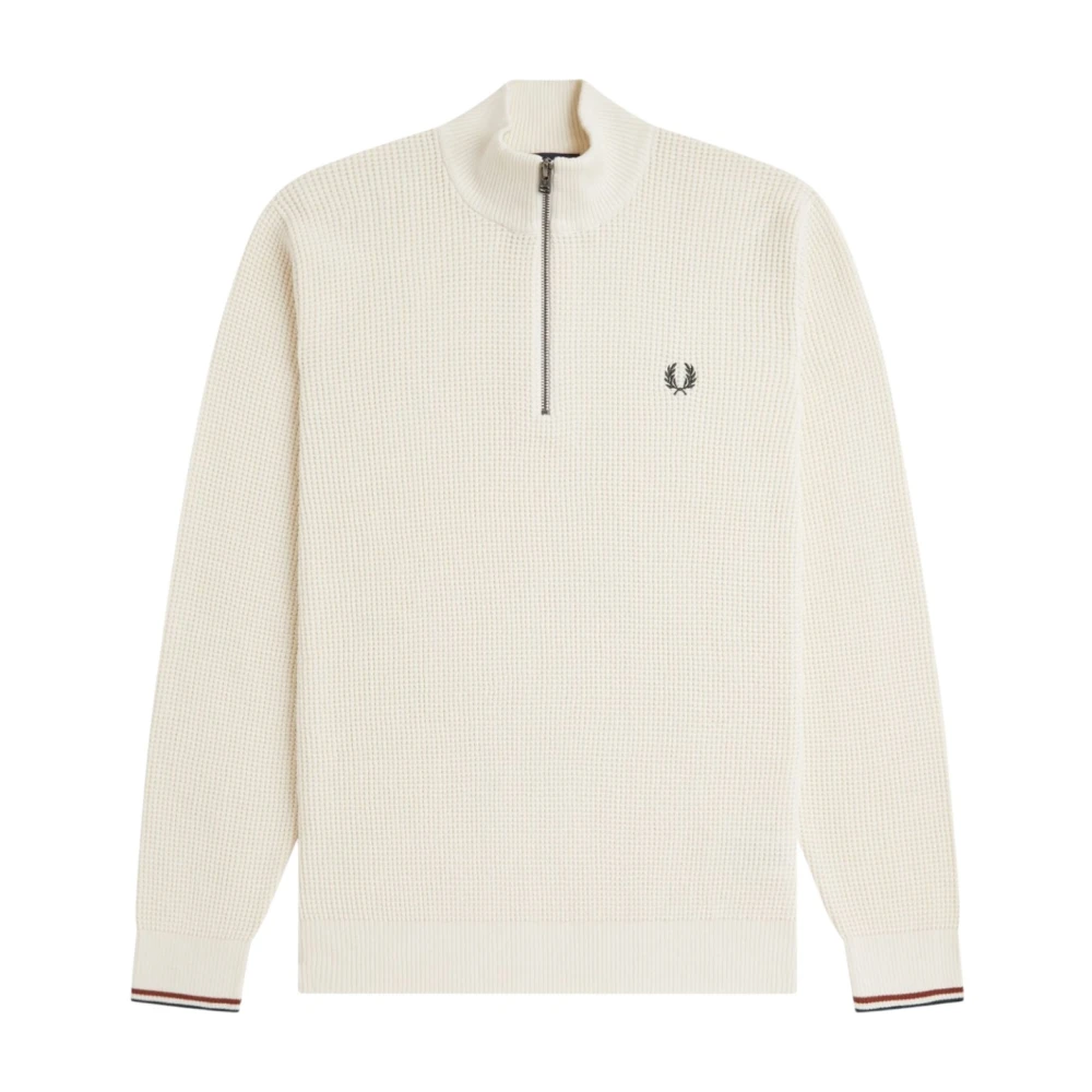 Fred Perry Herren Weiß Troyer Baumwolle Unifarben - Bild 7