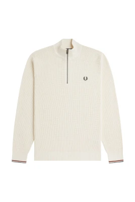 Waffle Stitch Half Zip Jumper