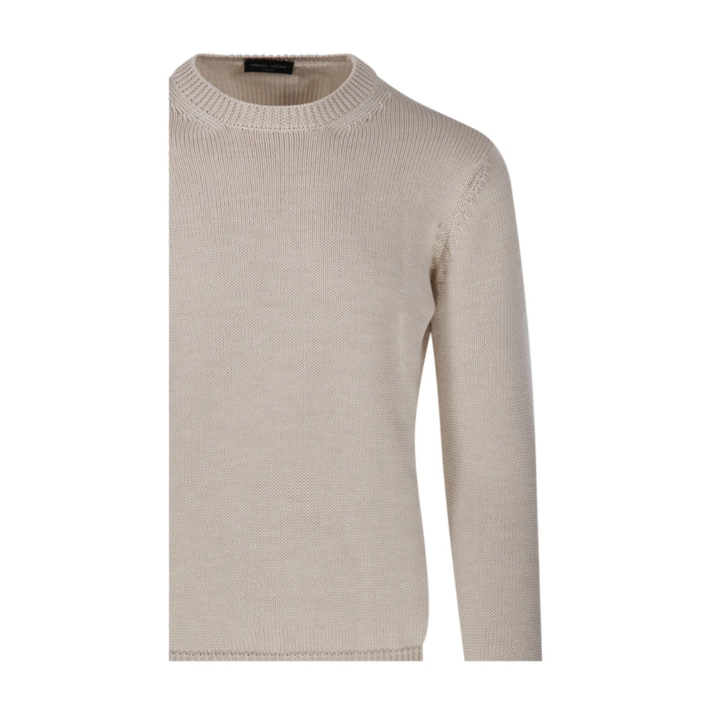 Roberto Collina Mandorla Ronde Hals Sweater Beige Heren