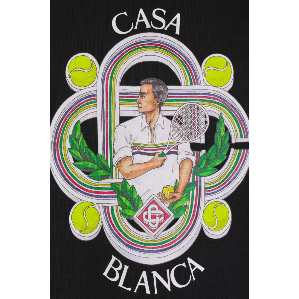 Casablanca Le Joueur Tennis T-Shirt Black Heren