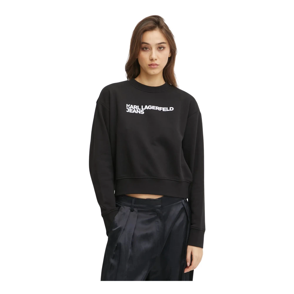 Karl Lagerfeld Jeans Damen Regular Essential Logo Sweatshirt Schwarz S - Bild 2