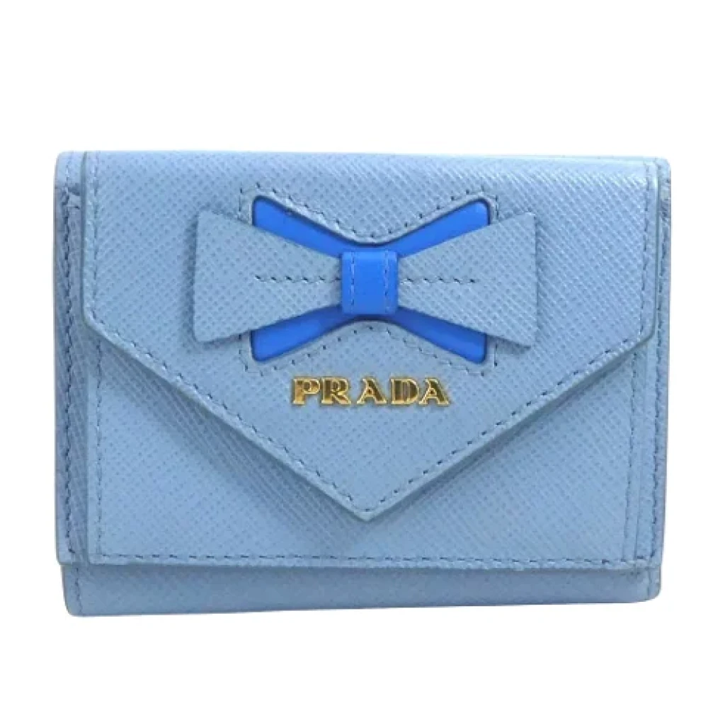 Prada Vintage Pre-owned Leather wallets Blue Dames