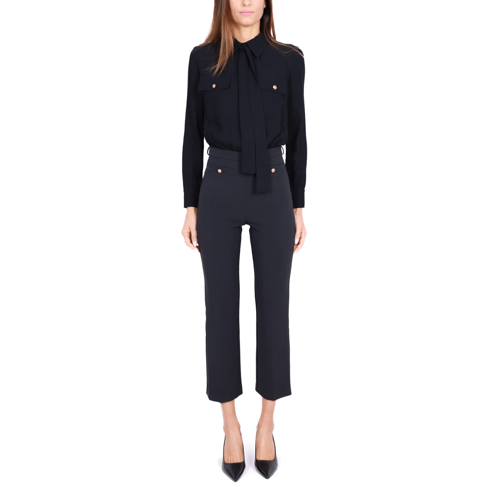 Elisabetta Franchi Elegante jumpsuit met zwarte blouse Black Dames