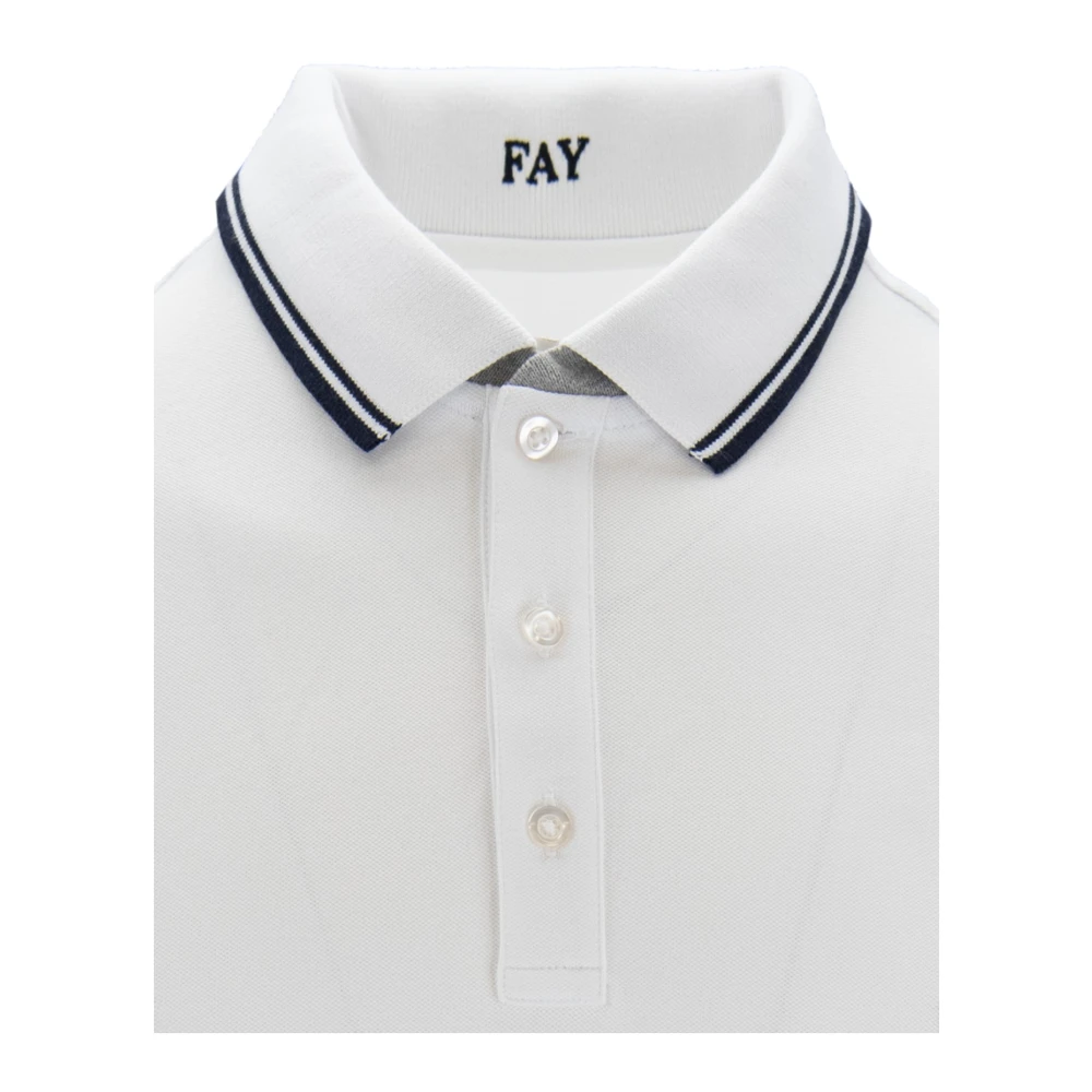 Fay Heren Knoop Polo Shirt White Heren