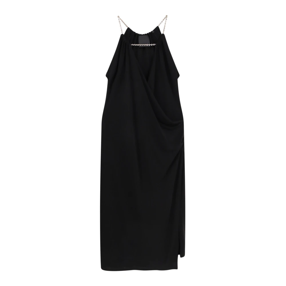 Givenchy Women's Black V-Neck Metal Detail Dress - Midi Dresses - Xs - Dresses