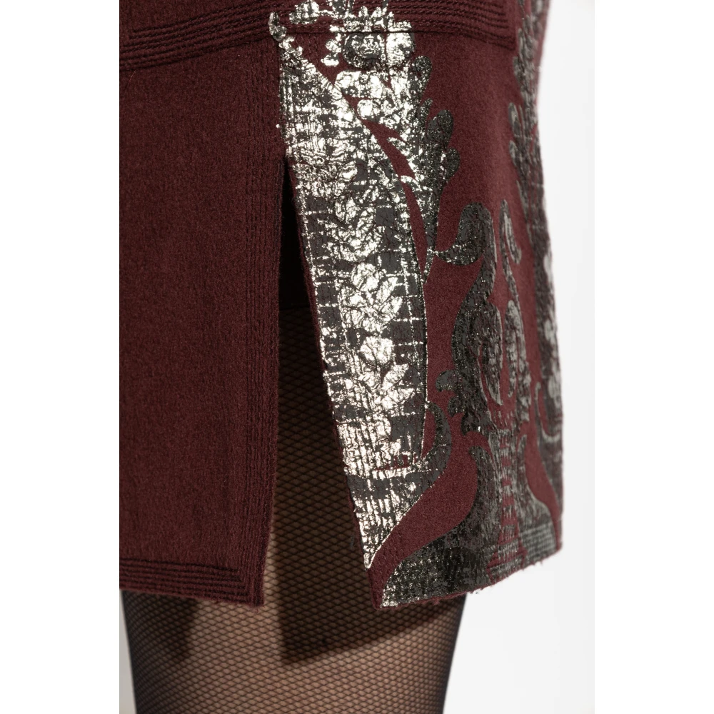 ETRO Wollen rok met print Red Dames