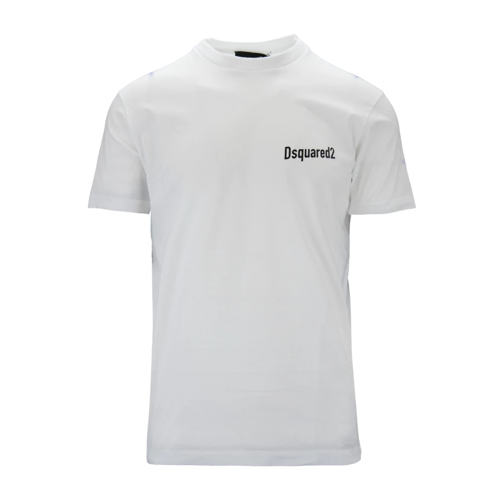 Dsquared2 Men's White Graphic Print Cotton T-Shirt
