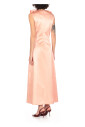 pink-satin-v-neck-dress