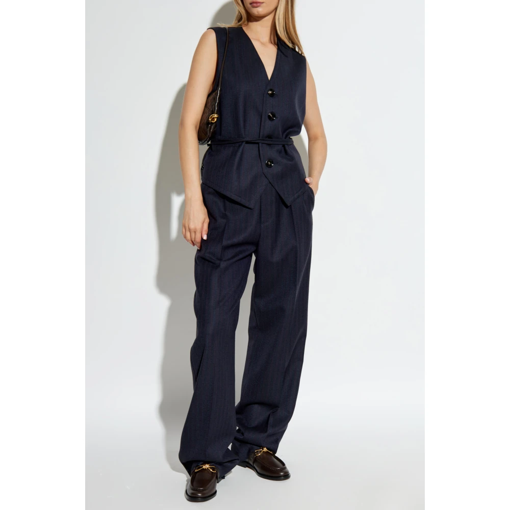 Bottega Veneta Broek met streepmotief Blue Dames