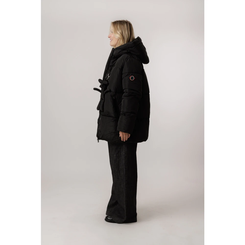 Ottod'Ame Capuchon Lichtgewicht Pufferjas Black Dames