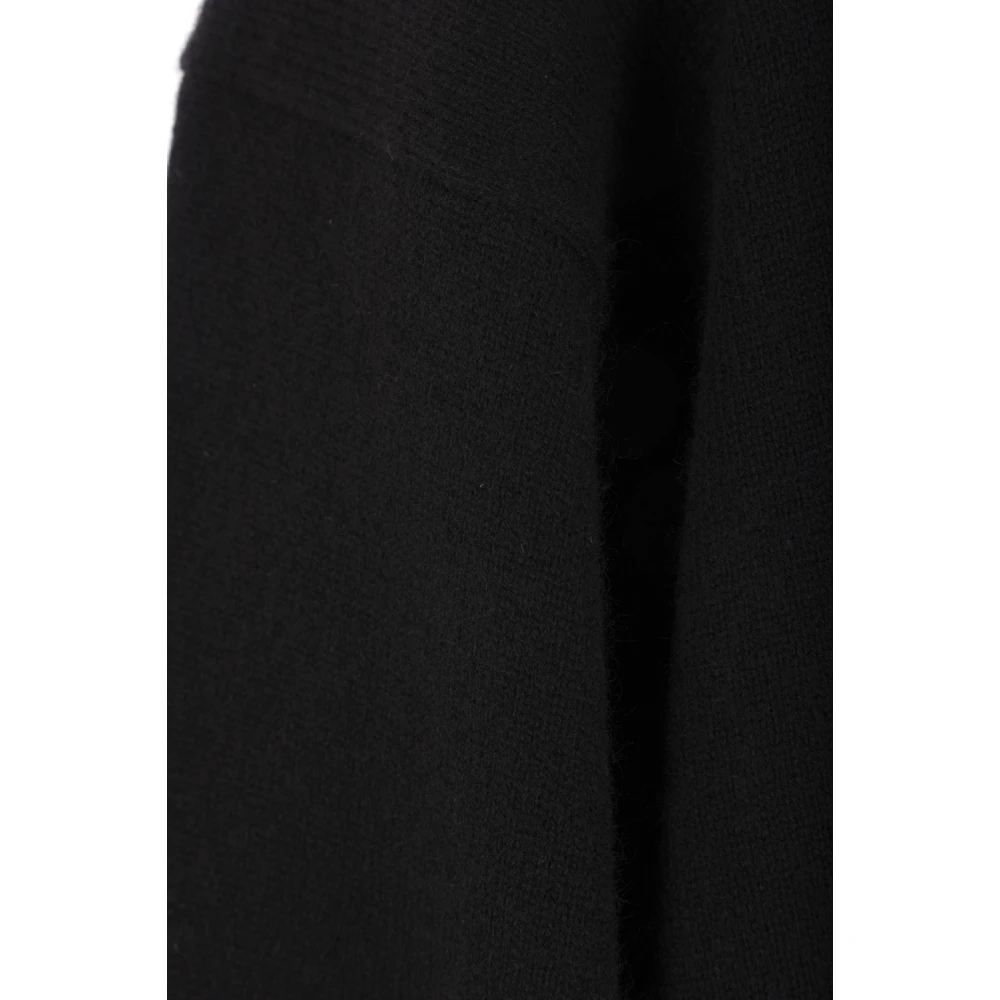Dries Van Noten Zwarte Kasjmier Coltrui Trui Black Dames