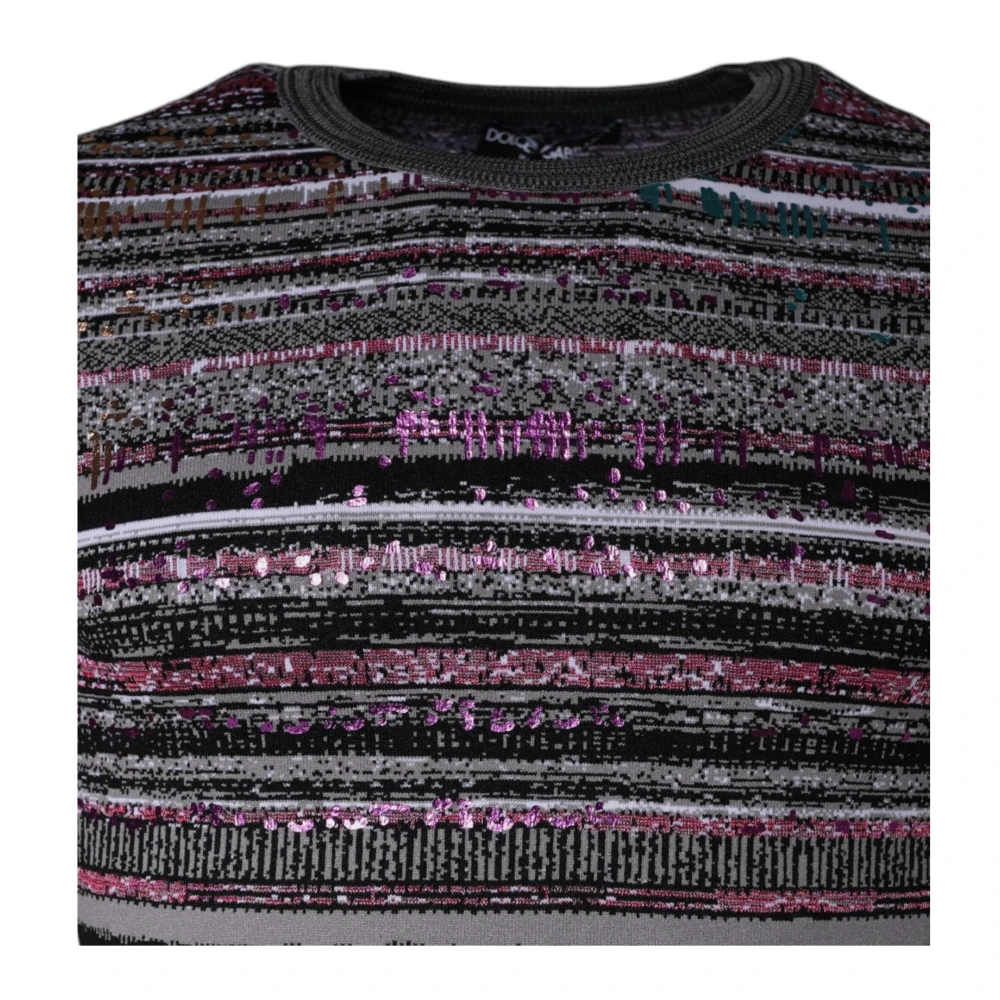 Dolce & Gabbana Multicolor Gestreepte Crew Neck Sweater Multicolor Heren