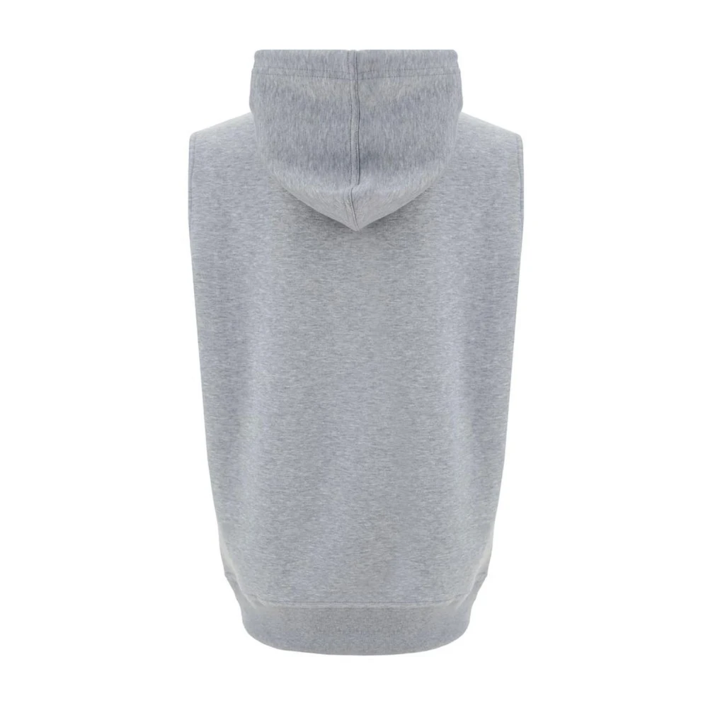 BRUNELLO CUCINELLI Katoenen vest met capuchon en zakken Gray Heren