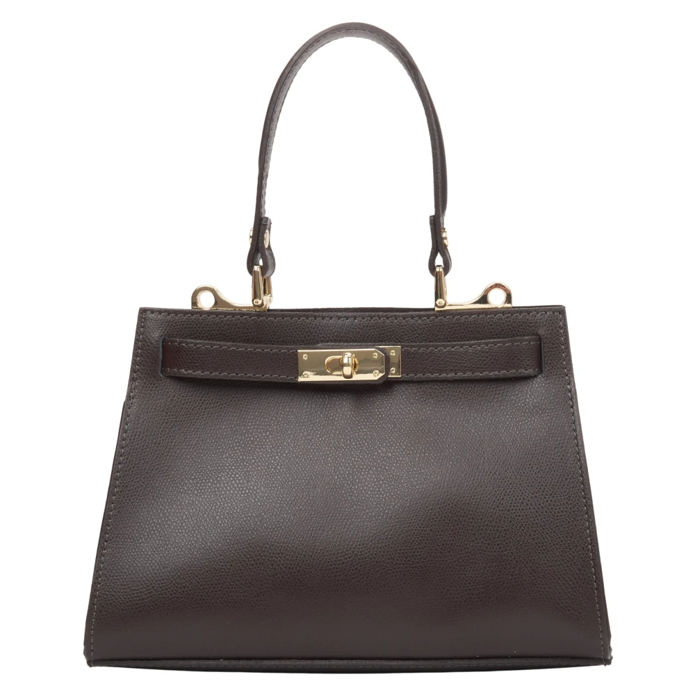 Estro Donkerbruine Satchel Handtas voor Vrouwen gemaakt van Premium Italiaans Echt Leer Brown Dames