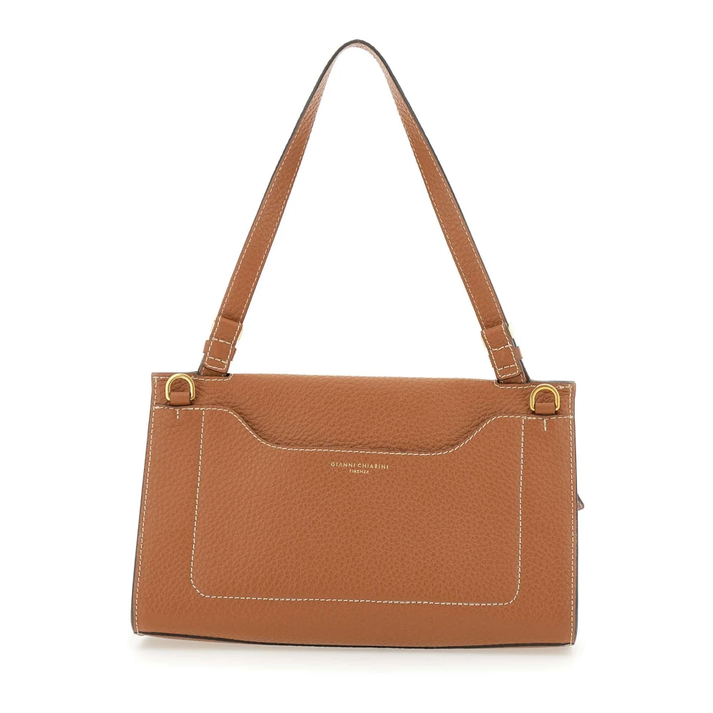 Gianni Chiarini Bruine Leren Schoudertas Brown Dames