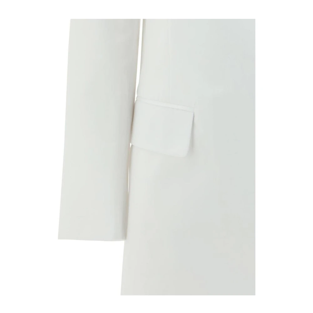 Valentino Oversized Katoenen Blazer Jas Klassieke Revers White Dames