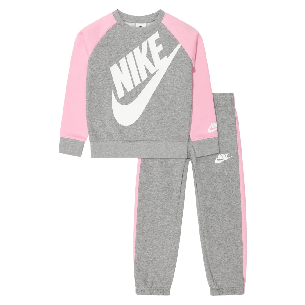 Nike Girls Grey Oversized Futura Crew Tracksuit