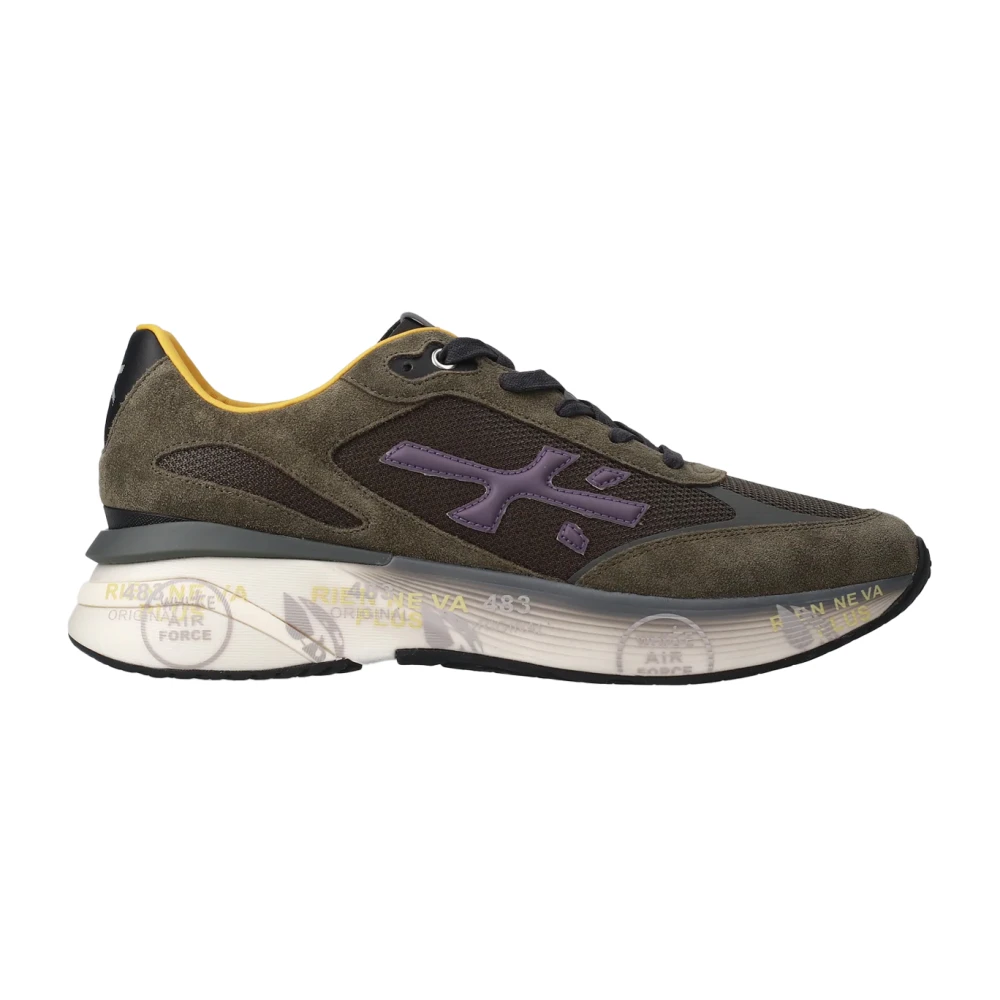Premiata Groene Sneakers Stijlvol Buitenkant Materiaal Heren Schoenen Veelkleurig Multicolor