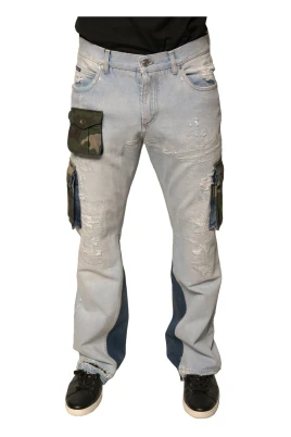 Cargo Denim Jeans med dragkedja
