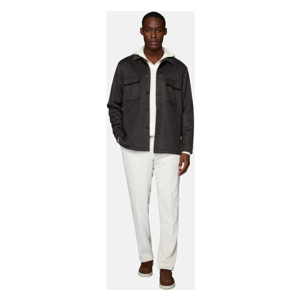 Boggi Milano Link Shirt Jacket Brown Heren