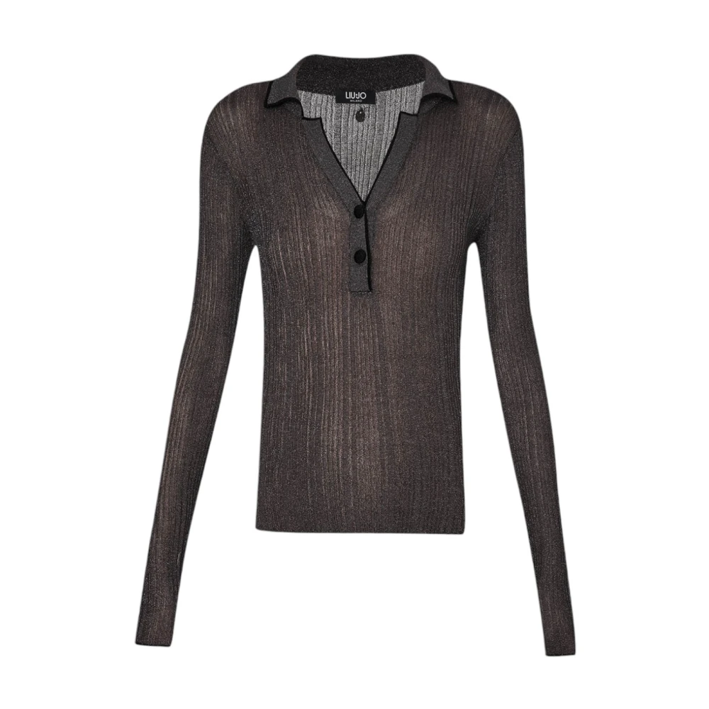 Liu Jo Lurex Gebreide Trui Antraciet Zwart Black Dames