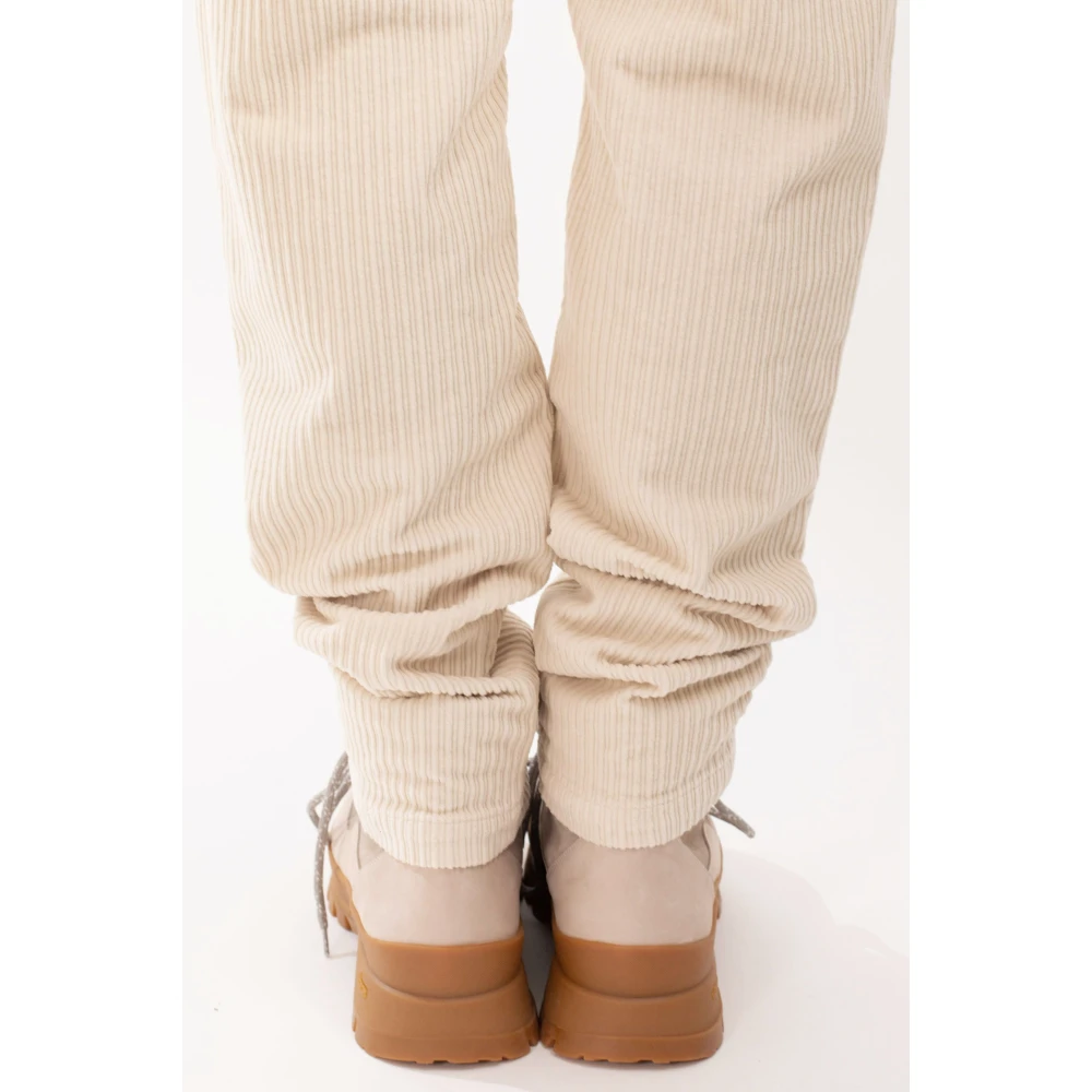 Eleventy Fluwelen Trekkoordbroek Beige Heren