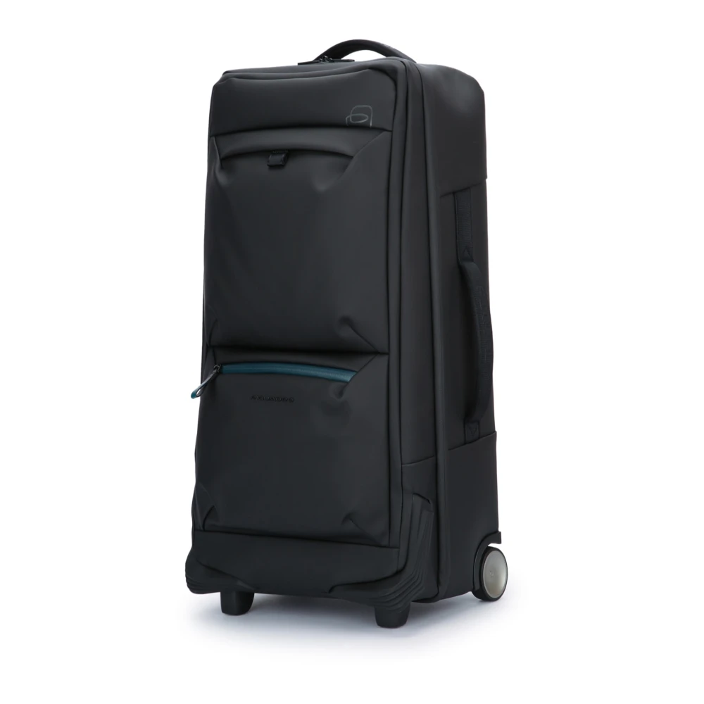 Piquadro Gerecyclede stof 2-wiel trolleytas Black Unisex