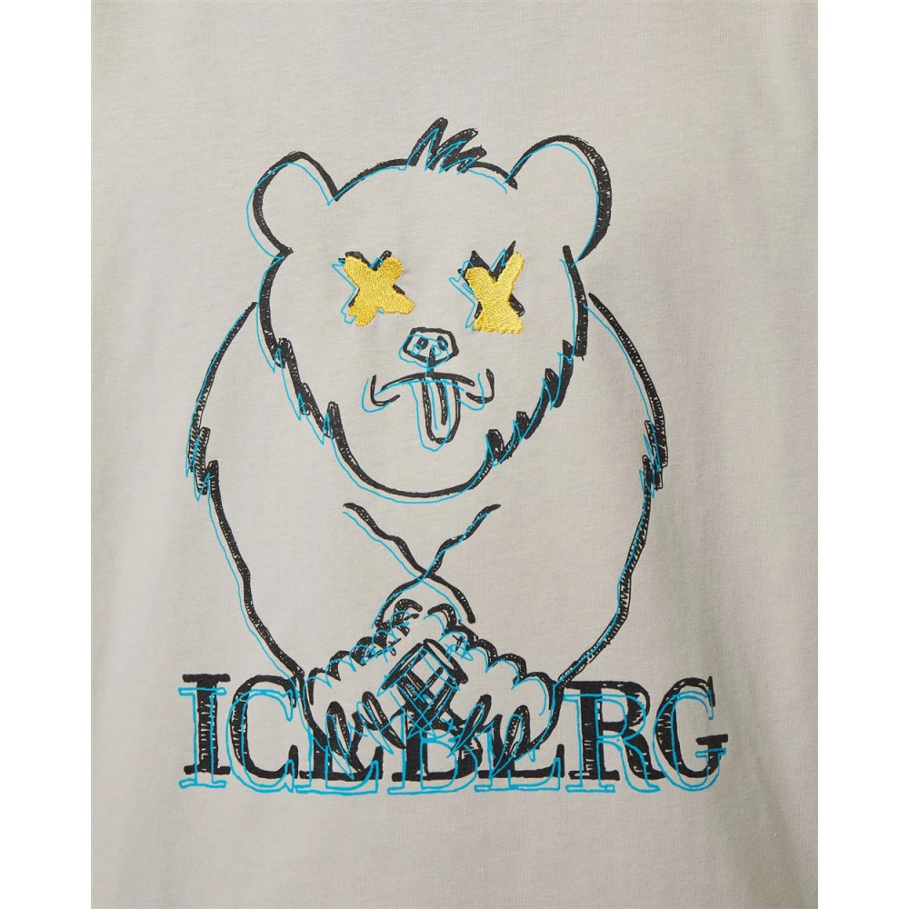 Iceberg T-shirt met cartoonafbeeldingen Beige Heren