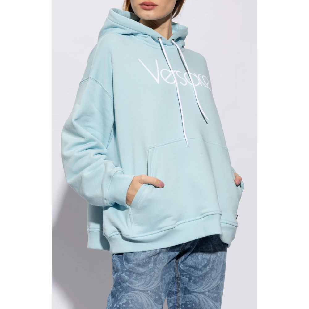 Versace Logo hoodie Blue Dames