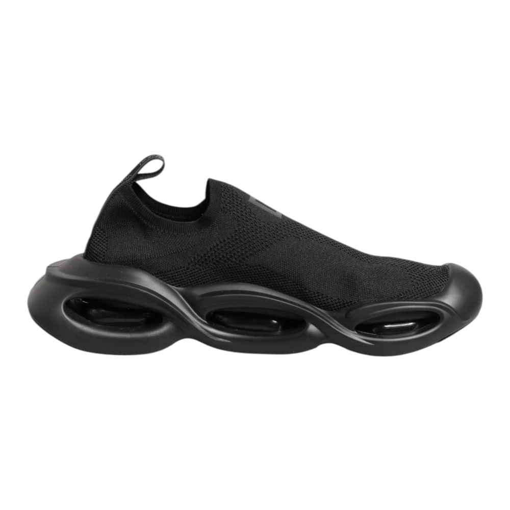 Dolce & Gabbana Men's Black Sneakers, 6 Uk, Slip On Wave Low Top Trainers