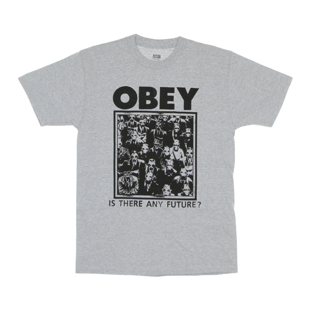 Obey Men's Gray T-Shirts, Xl, Classic Heather Grey Crew Neck T-Shirt