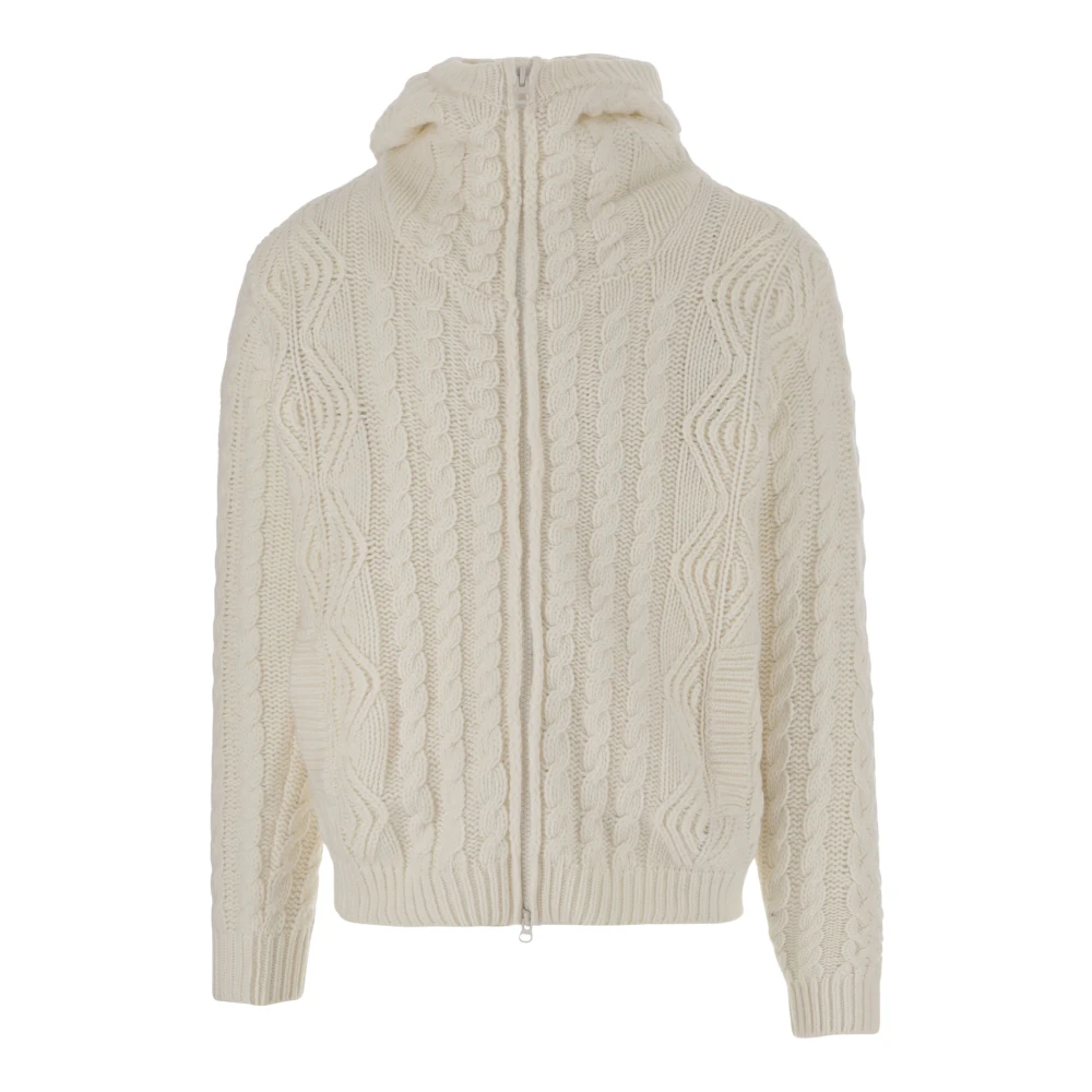 C.P. Company Gebreide wollen blend logo trui White Heren