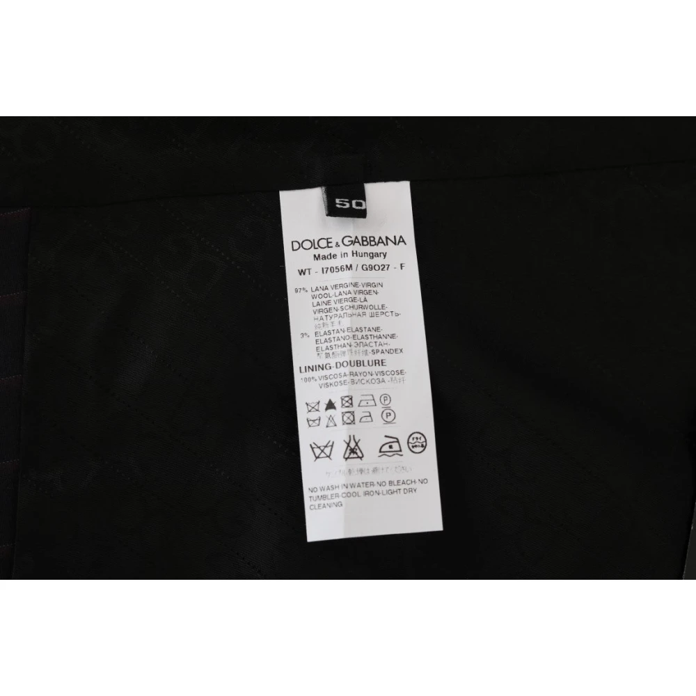Dolce & Gabbana Elegante Gestreepte Wollen Vest Blue Heren