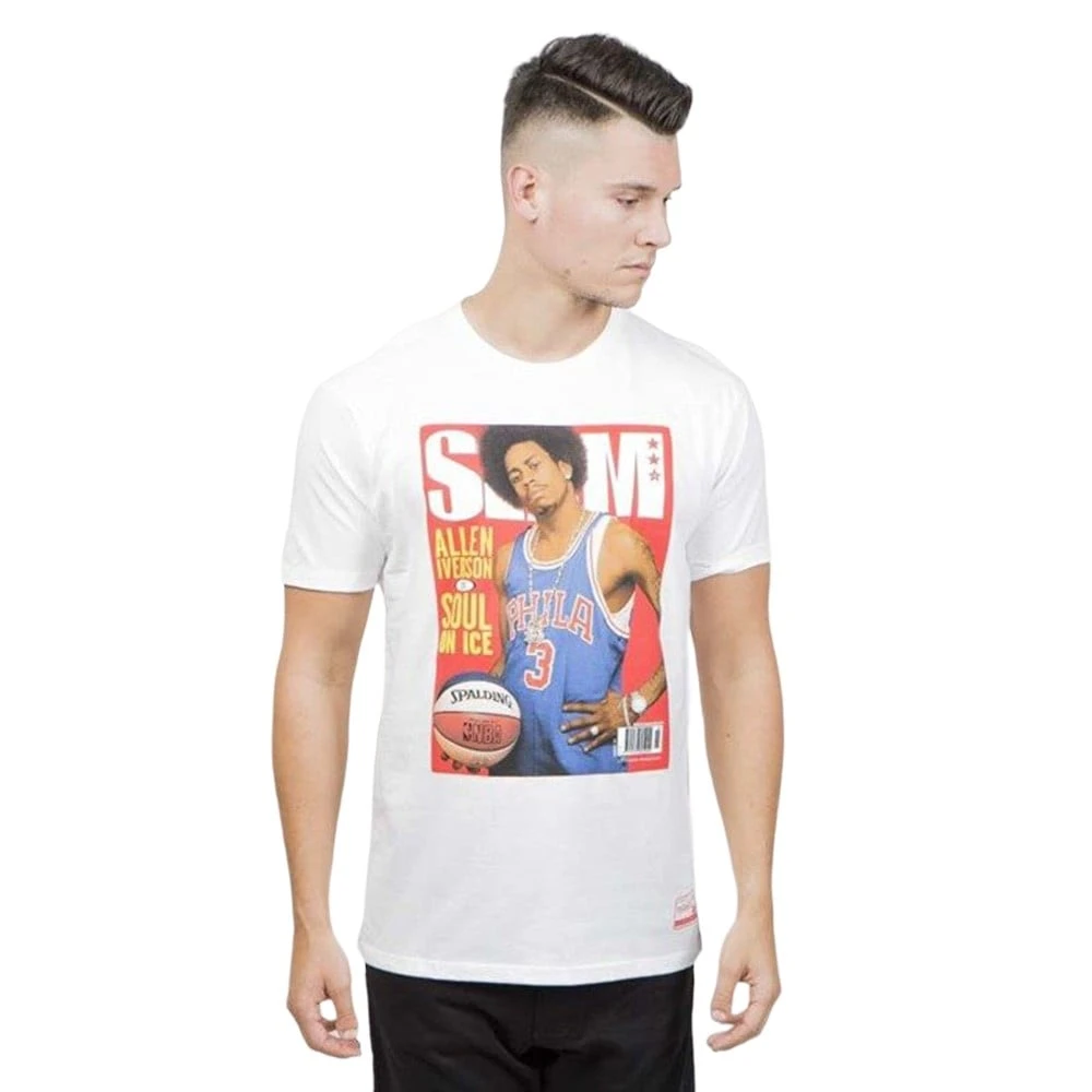 Mitchell & Ness Allen Iverson 76ers Slam Tee Wit White Heren