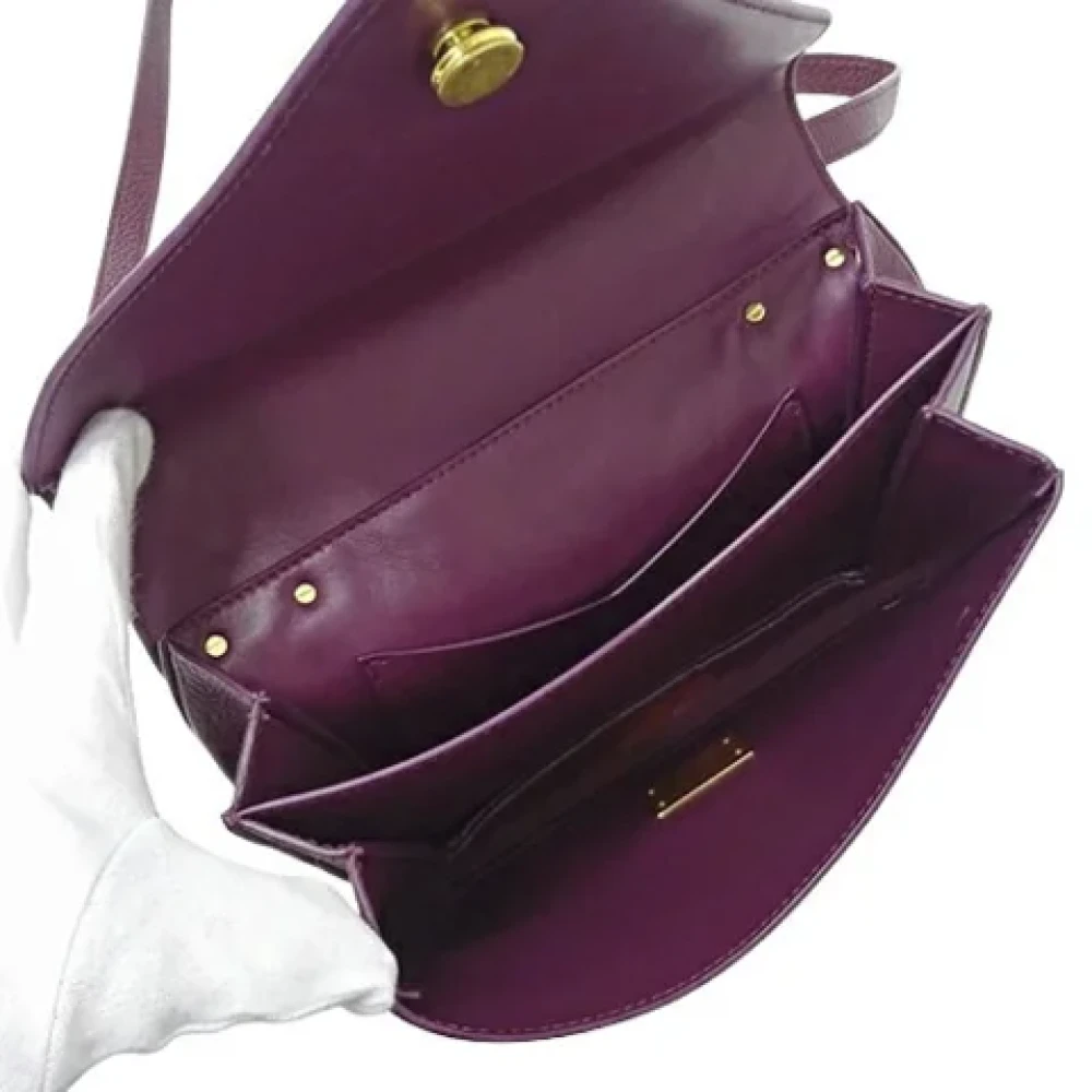 Bottega Veneta Vintage Pre-owned Leather shoulder-bags Purple Dames