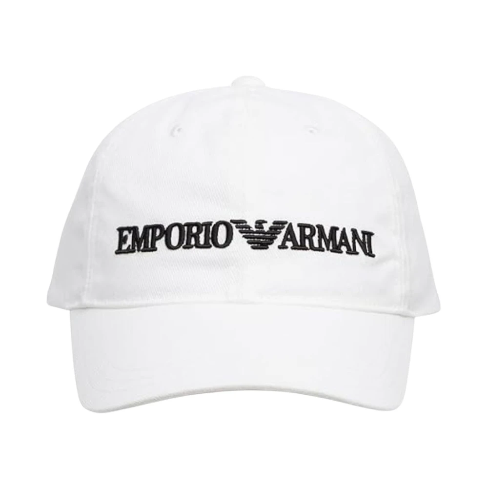 Emporio Armani Mannelijk Wit Baseball Cap Klassieke Stijl Zwart