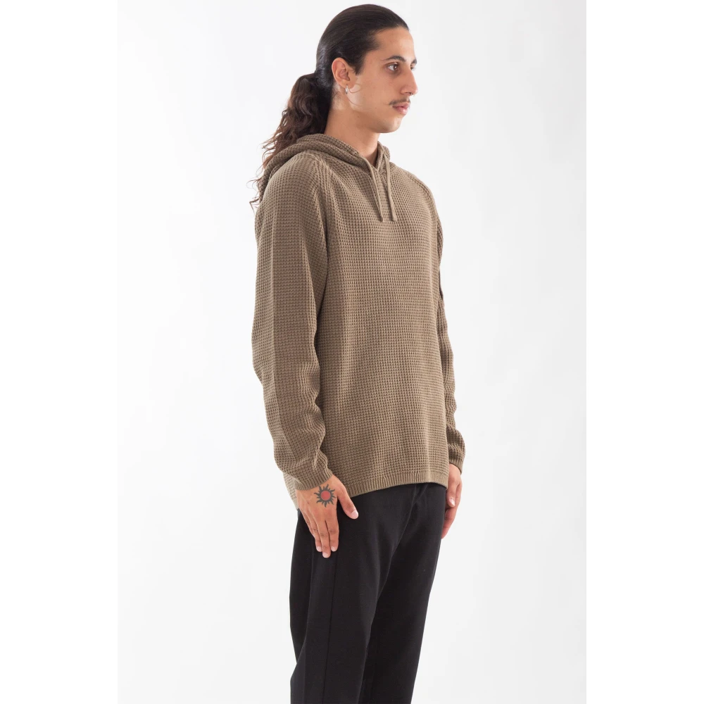 C.P. Company Chenille Wafel Gebreide Hoodie Beige Heren