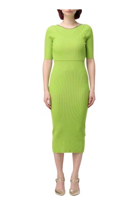elegant-green-midi-dress-chain-detail