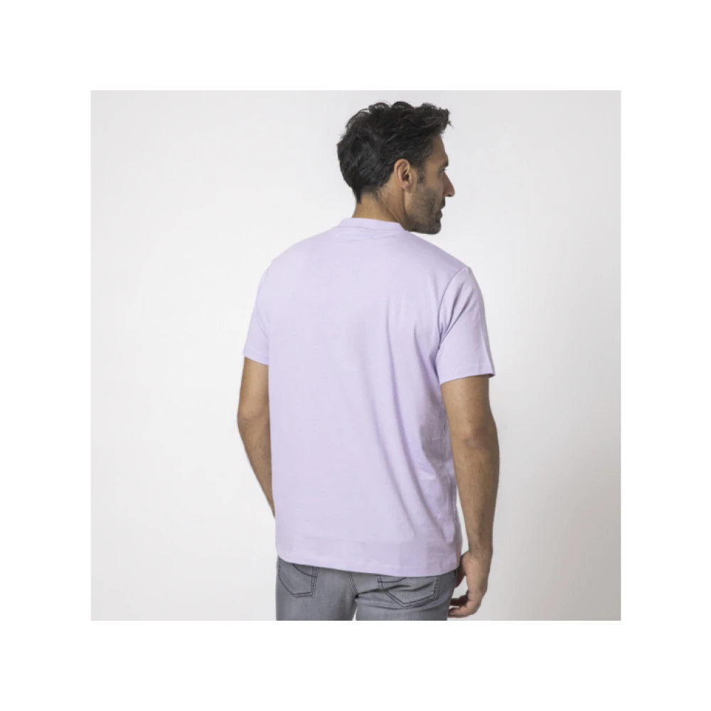 Karl Lagerfeld Mauve T-shirt met korte mouwen en stretch kraag Purple Heren