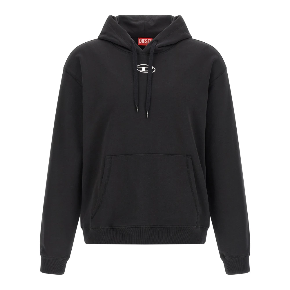 Diesel Herr Svart Sweatshirts & Hoodies M, Bomull, S-Norm-Hood-Iod Hoodie