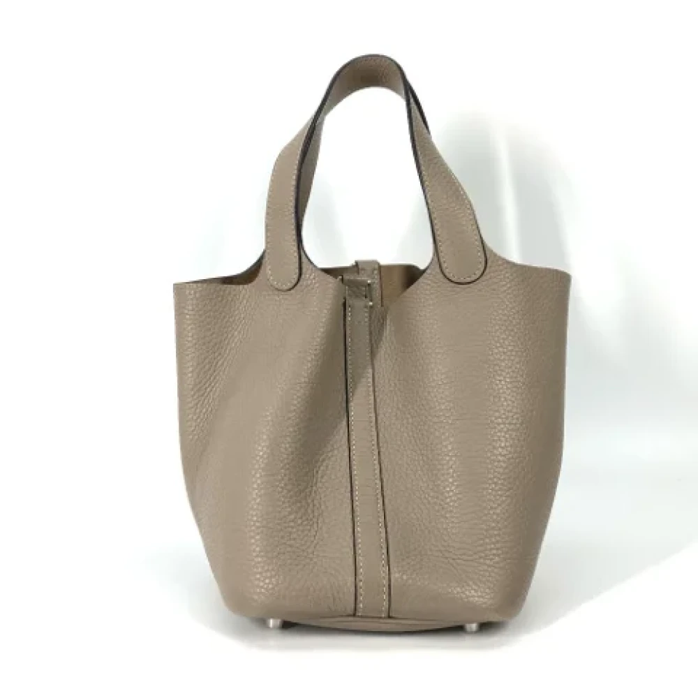 Hermès Vintage Pre-owned Leather handbags Gray Dames