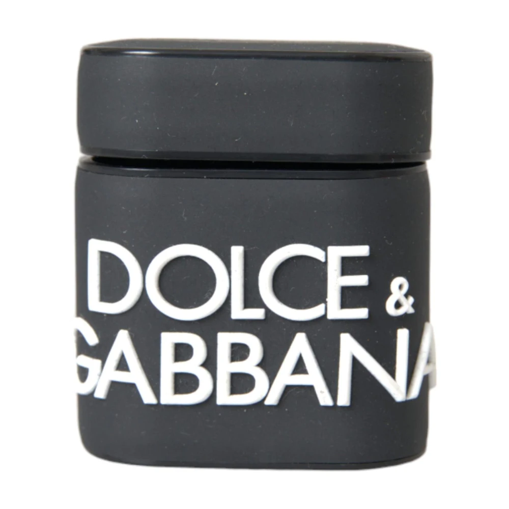 Dolce & Gabbana Silicone Embossed Logo Airpods Case - Unisex - Headphones - Black - One Size - Accessories - Image 3