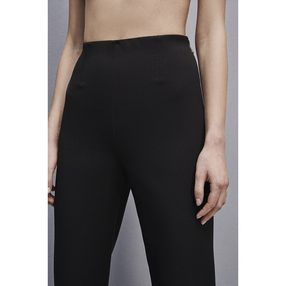 PATRIZIA PEPE Broek Hoge taille slim fit broek Black Dames