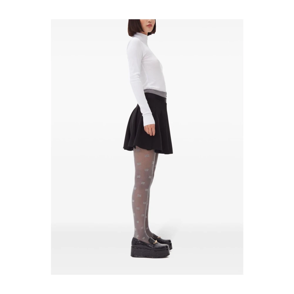 Ganni Zwarte Geplooide Mini Rok Black Dames