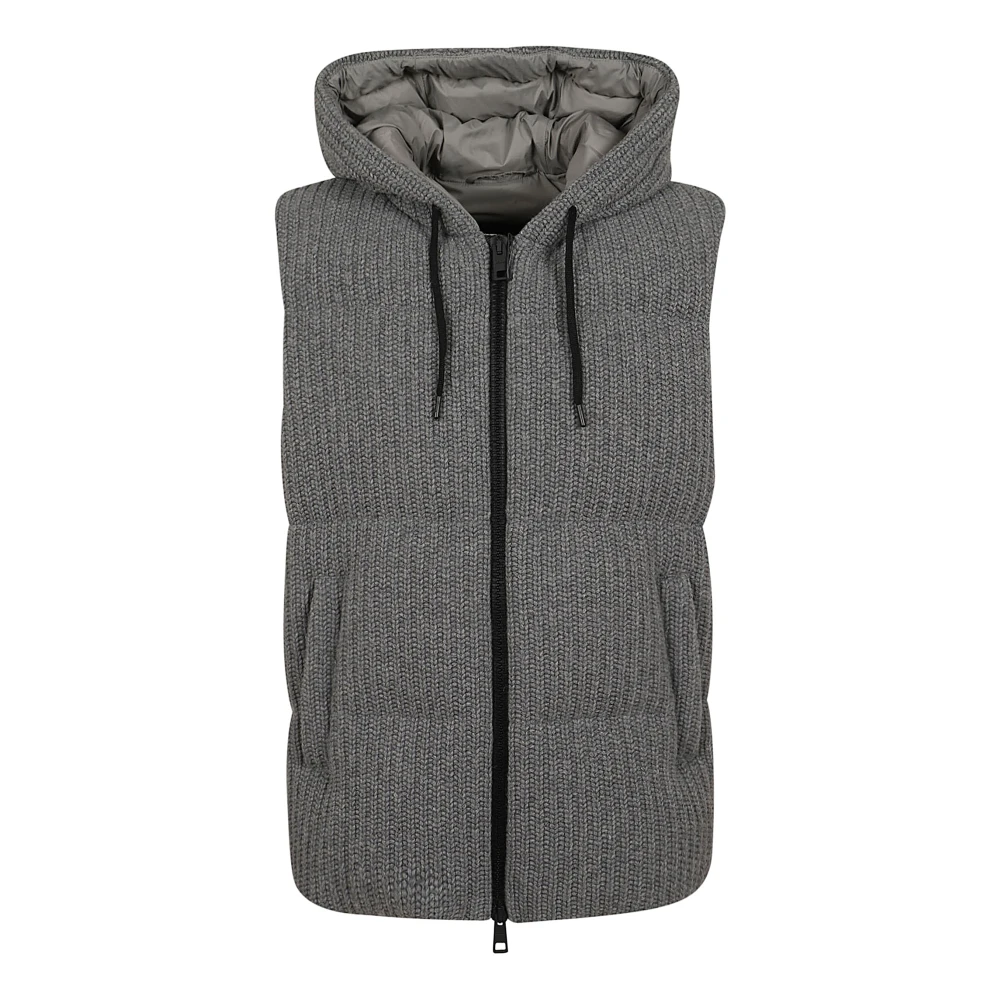 Herno Lichene Mesh Gilet Gray Heren