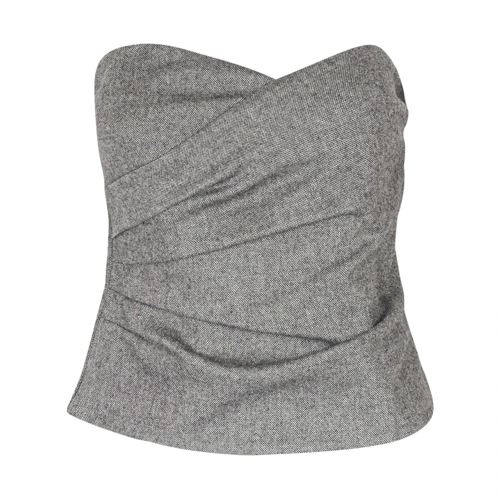 Ottod'Ame Bustier topp i ullblandning med drapering Gray, Dam