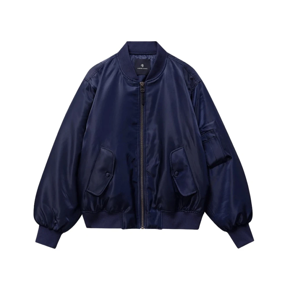 Anine Bing Women's Blue Bomber Jackets, L, Leon Bomber