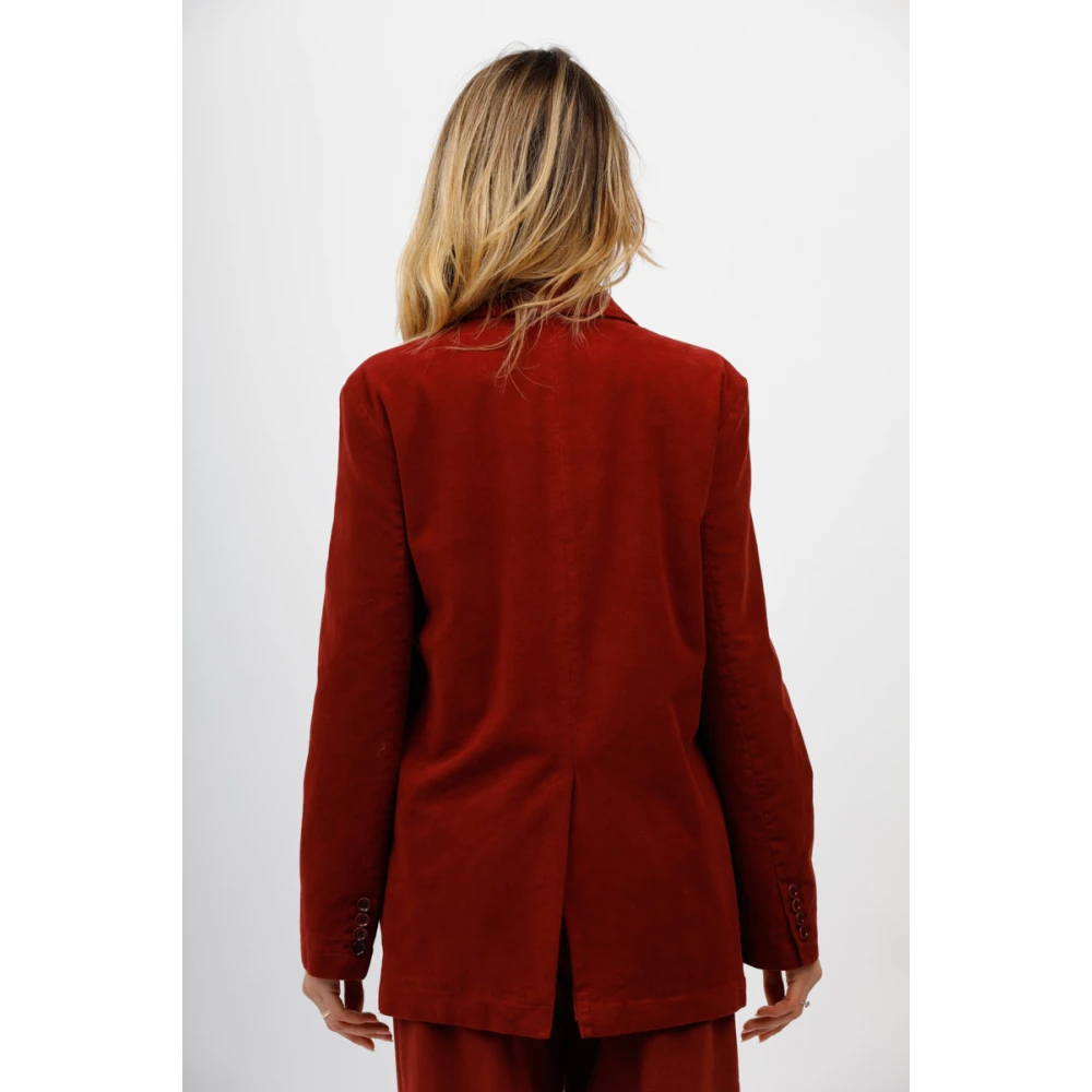 Aspesi Double-Breasted Blazer Red Dames