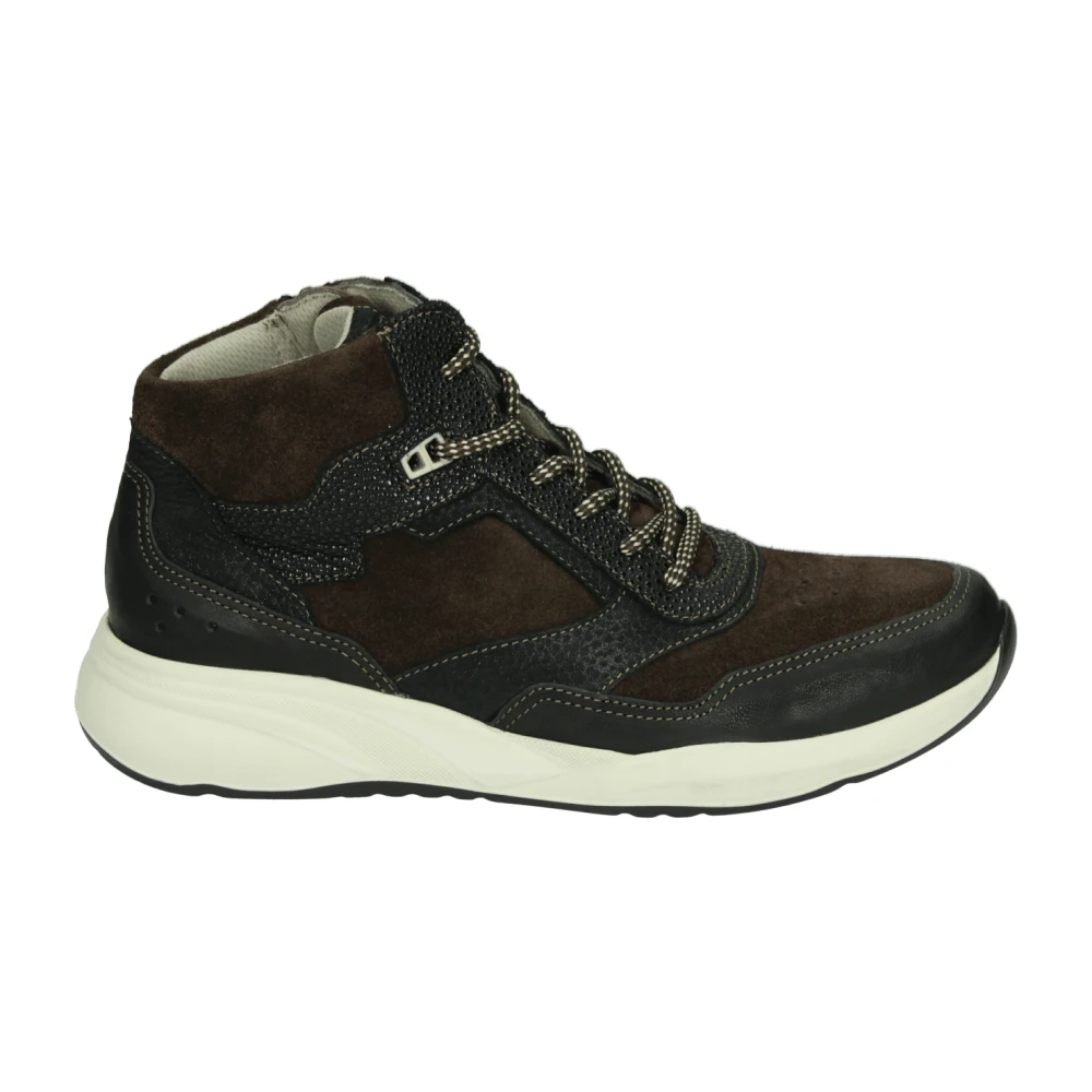 Durea Sportieve Mid Damesschoenen Patroon Dames Schoenen Bruin