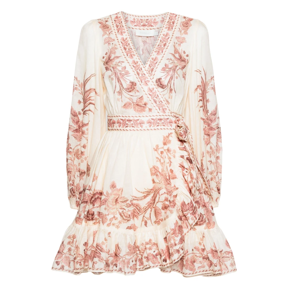 Zimmermann Botanical Wrap Mini Jurk Multicolor Dames